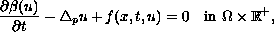 $$
 \frac{\partial\beta(u)} {\partial t}-\triangle_p u + f(x,t,u )= 0
 \quad\hbox{in } \Omega\times\mathbb{R}^+,
  $$