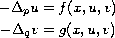 $$\displaylines{
 -\Delta _{p}u=f(x,u,v) \cr
 -\Delta _{q}v=g(x,u,v)
 }$$