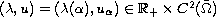 $(\lambda, u) = (\lambda(\alpha), u_\alpha) \in \mathbb{R}_+
 \times C^2(\bar{\Omega})$