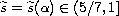 $\widetilde{s}= \widetilde{s}(\alpha) \in (5/7, 1]$