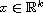 $x\in \mathbb{R}^k$