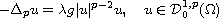 $$
  -\Delta_p u= \lambda g |u|^{p-2}u,\quad
  u\in \mathcal{D}^{1,p}_0(\Omega)
 $$