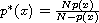 $p^{*}(x) = \frac{Np(x)}{N-p(x)}$