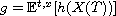 $g=\mathbb{E}^{t,x}[h(X(T))]$