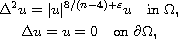 $$\displaylines{
 \Delta^2 u = |u|^{8/(n-4)+\varepsilon}u\quad\text{in } \Omega, \cr
 \Delta u=u = 0\quad \text{on } \partial \Omega,
 }$$