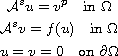 $$\displaylines{
 \mathcal{A}^s u= v^p \quad\text{in }\Omega\cr
 \mathcal{A}^s v = f(u) \quad\text{in }\Omega\cr
 u= v=0 \quad\text{on }\partial\Omega
 }$$