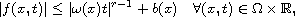 $$
 |f(x,t)|\leq |\omega(x)t|^{r-1} + b(x)\quad \forall (x,t) \in
 \Omega\times \mathbb{R},
 $$