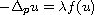 $-\Delta_p u = \lambda f(u)$