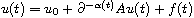 $u(t)=u_0 + \partial^{-\alpha(t)}Au(t)+f(t)$