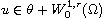 $u\in \theta+ W_0 ^{1,r}(\Omega)$