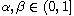 $\alpha,\beta\in (0,1]$