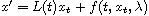 $x'= L(t)x_t + f(t,x_t,\lambda)$