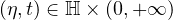 $(\eta, t) \in \mathbb{H}\times(0,+\infty)$