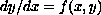 $dy/dx=f(x,y)$