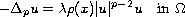 $$
 -\Delta_p u = \lambda \rho (x) |u|^{p-2}u \quad \hbox{in }  \Omega
 $$