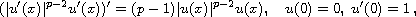 $$
 (|u'(x)|^{p-2} u'(x))'= (p-1) |u(x)|^{p-2} u(x), \quad u(0)=0, \; u'(0)=1\,,
 $$