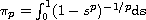 $\pi_p=\int_0^1 (1-s^p)^{-1/p}\rm{d}s$